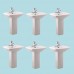 6 Children's White Pedestal Sinks Vitreous China Set Of 6 - B01EOFWAG8
